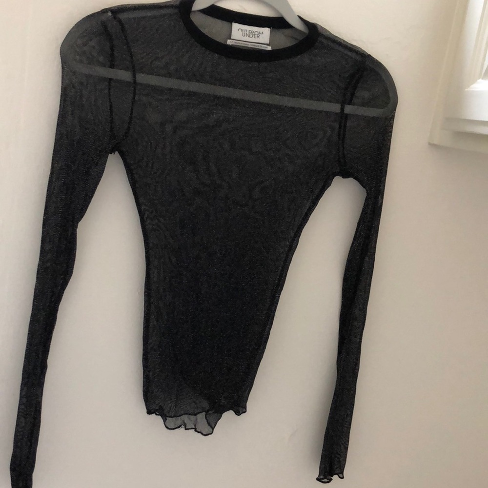 Black sparkly sheer long sleeve